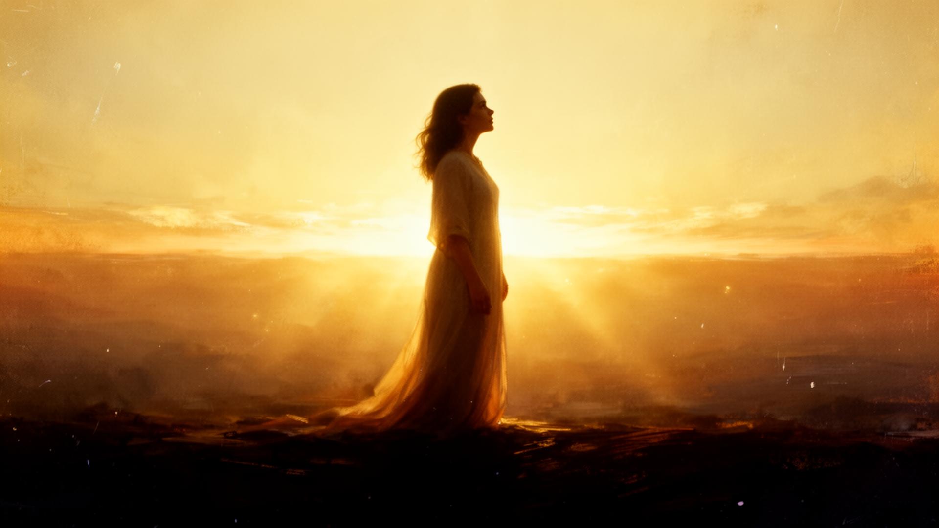 A calm, grounded silhouette in soft golden light - visualizing a regulated future self